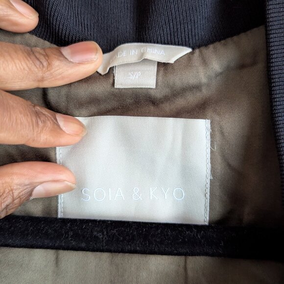 Soia & Kyo Bia Bonsai Green Modal Satin Unlined Long Bomber Jacket - Picture 5 of 12